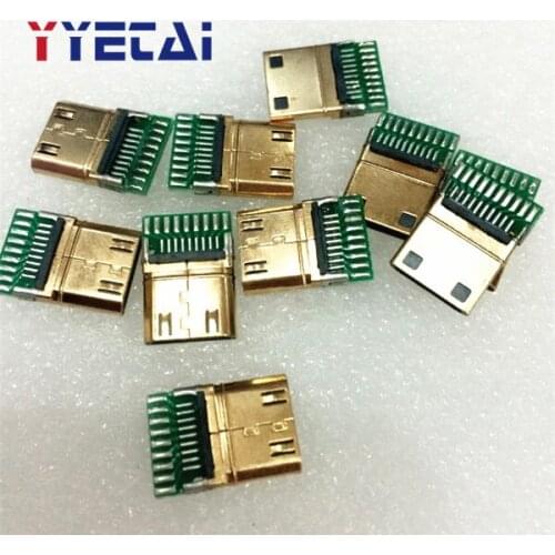 MINI HDMI with PCB pad 19P male C-type 19 + 1 mini HDMI connector DD