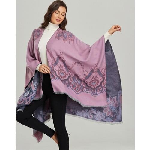 Fashion Imitation Cashmere Women Double Sided Scarf Winter Warm Shawl Wrap Female knit Warm Comfortable Wild Soft Thick Blanket