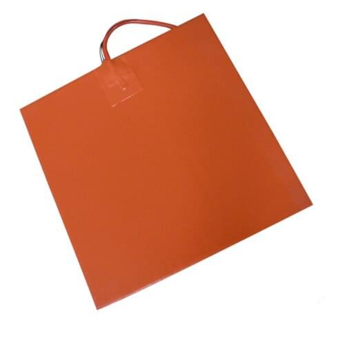 110V Heat Bed for 3D Printer Silicone Rubber Heater 640w 400*400*1.5mm adhesive 1 side 100k thermistor 4mm hole 1000mm lead wire