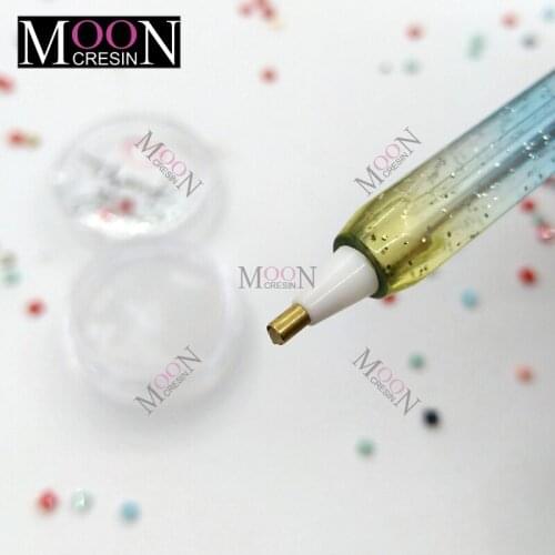 New Rainbow Colorful Ocean Pen With Chain Embroidery Accessories Wax Diamond Painting Cross Stitch Point Drill Mosaic Tool Kits