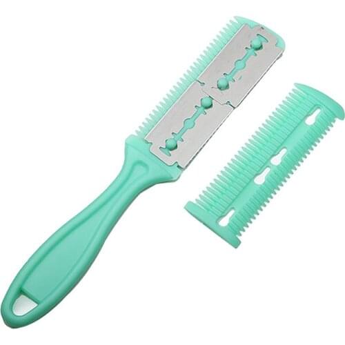 1PCS Top Quality Double-Sided Knife Hair Scissors Hair Cut Styling Barber Scissor Razor Magic Blade Comb Hairdressing Tool Kit