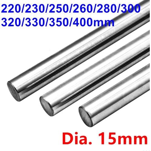 Cylinder Liner Rail Shaft Optical Axis Dia 15Mm 220/230/250/260/280/300 320/330/350/400mm Hardened Smooth Rods Round Bar