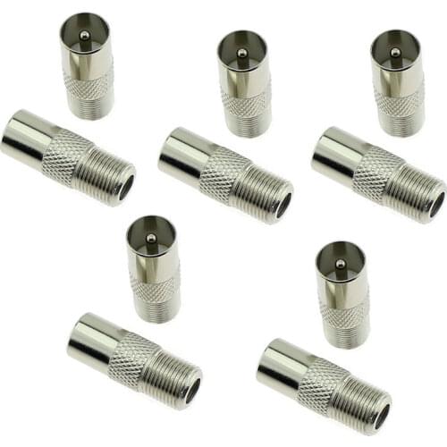 Lot 10pcs Banggood RF Coax F Female to PAL Male Connector 9.5 TV Antenna Connector Adapter