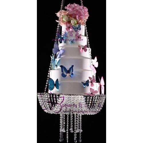 18inch 24inch WEDDING Cake Stand Party Decoration Wedding Faux Crystal Chandelier Style Drape Suspended Cake Swing