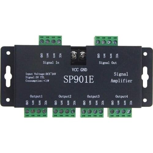 WS2812B WS2811 SPI Signal Amplifier Repeater, for WS2813 SK6812 WS2815 WS2801 RGB Addressable LED Pixel Strip Light DC 5V~24V