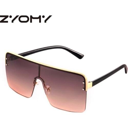 Q Fashion Sunglasses Sunscreen Glasses Goggles PC Material Retro Multicolor Gradual Change Eyeglasses Large Frame Unisex