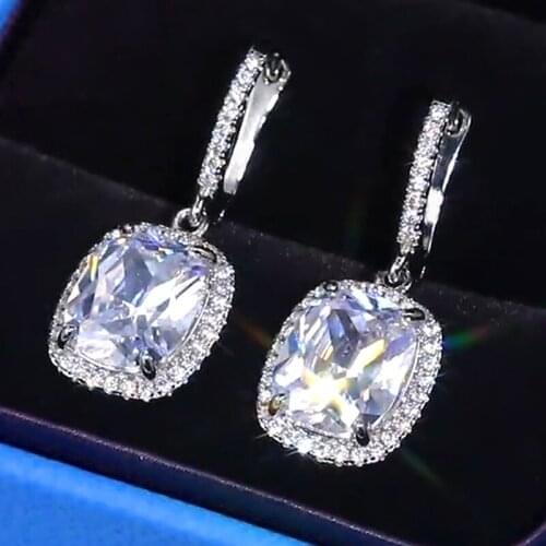 Huitan 2021 Trendy Hot Drop Earrings for Women with Bling Bling White CZ Stone Aesthetic Female Accessories Gift Wedding Jewelry