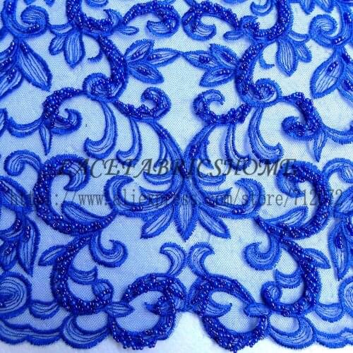 La Belleza Super heavy beaded off white and other 9 colours wedding dress lace fabric 51'' width