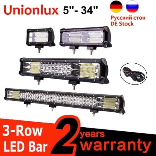 Triple row LED Work Light Bar Combo 5/12/18/20/22/26/32/34inch 180W LED Bar for ATV 4X4 Auto Fog Driving Lamp Truck SUV