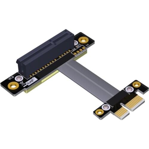 PCIE PCI Express 4X to 1X Extension Cable PCI-E 1X to 4X Riser Extender Cable Vertical 90 Degrees Ribbon Cable