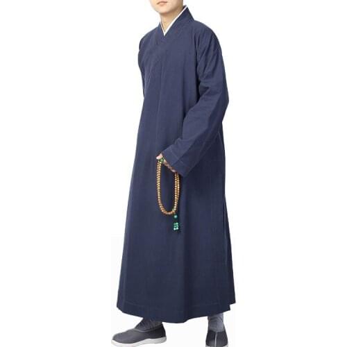Unisex washing cotton lay meditation uniforms robe zen clothing gown buddhist Shaolin monks kungfu suits black/red/blue/black