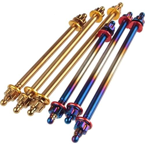 1Pcs Electric Car Motorcycle Modified Flat Fork Burn Titanium Screw Nut 304 Stainless Steel In Axis 12mm Front Wheel Bolt shaft