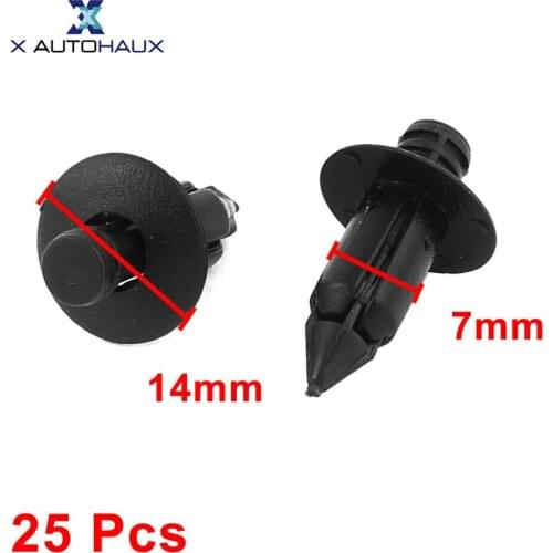 X Autohaux 25 Pcs Fit Hole 7Mm | 8Mm Black Plastic Rivets Fastener Fender Car Bumper Push Clips Head . | 14mm|15mm |16mm|18mm