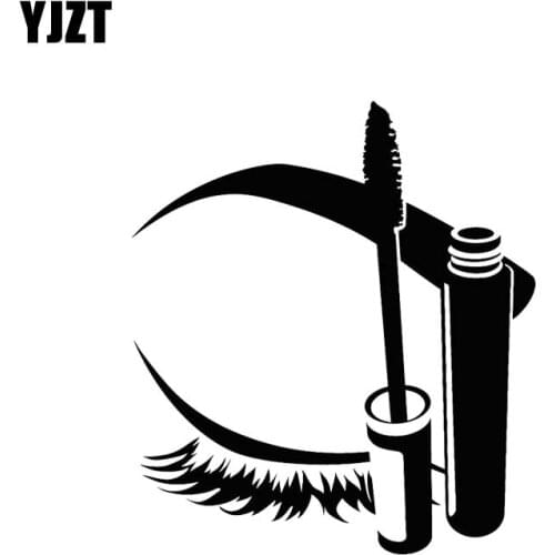 YJZT 12.2*13.7CM Make-up Eyelash Cute Smart Girl Decal Black/Silver Popular Artistical Style Car Sticker Vinyl C20-1146