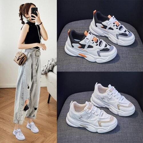 Womens Sports Shoes 2021 Spring And Autumn New Fashion Flat Casual Shoes Breathable All-Match Vulcanized Shoes Sports Shoes