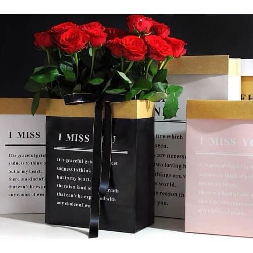 1pcs hug bags flower bouquet packaging wrapping paper cardboard bag cases valentines day wedding birthday party decoration