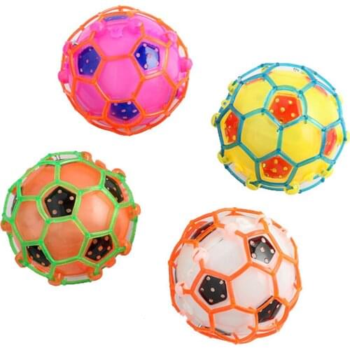 1PC Light Colorful Mini Football Vibrating High Bouncing Music Dancing Flashing Football Gifts for Kids Decorative Figurine