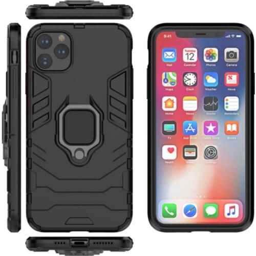 10 PCS Slim Hybrid Armor Shockproof Case Rugged Case with Ring Holder Magnetic Car Holder Phone Cover For 2019 iPhone 11 pro