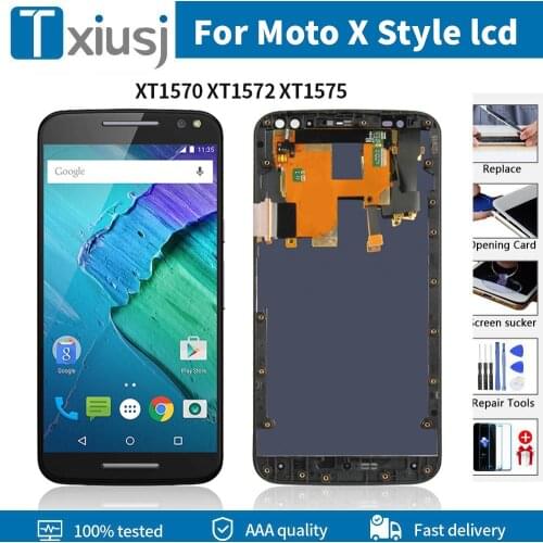 For Motorola Moto X Style XT1570 XT1572 XT1575 LCD Display Touch Screen Digitizer with Frame For Moto X Style Display LCD
