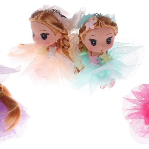 12cm Doll Action Figure Mini Dolls Toys Keychain Princess Dolls For Girls Anime Brinquedos Gift Random