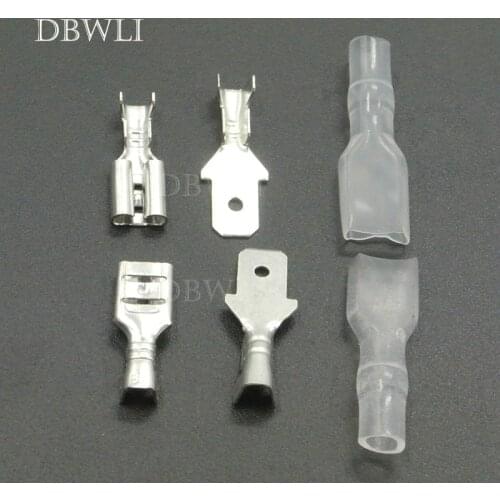 200pcs(50pairs) 4.8mm Crimp Terminal.Female Male Spade with Case