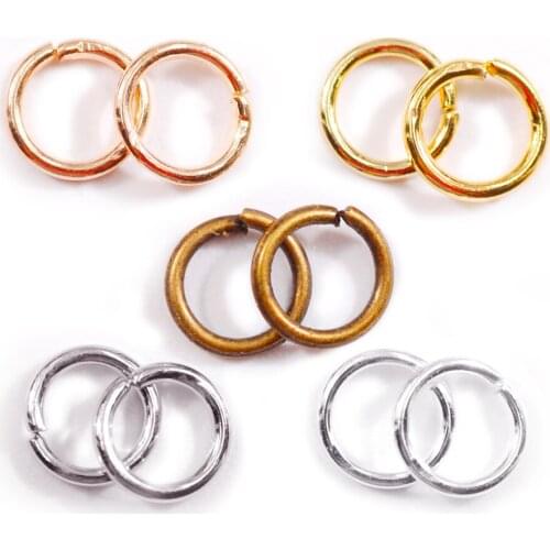 300pcs/lot 3 4 5 6 7 8 10 12 14 16mm Metal Round Keyring Rhodium Plated Split Key Ring Key Gold Split Rings Connectors