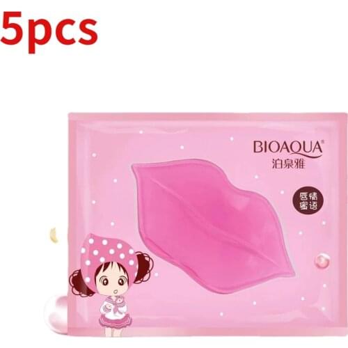 5Pack InniCare Crystal Collagen Lip Mask Pads Moisture Essence Anti Ageing Wrinkle Patch Pad Gel Full Lips Enhancer