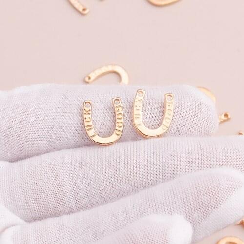 50pcs/lot U Shape Horseshoe Connectors Charms Beads fit Bracelets Necklaces Metal Tiny Link Jewelry Pendants