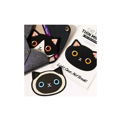 9PCS/LOT Lovely cat makeup mirror Cat Face Thin Mirror 9 Styles mix