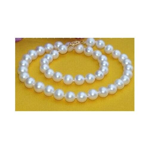 AAA 8-9mm White Freshwater Cultured Pearl Necklace 17 inches Factory Wholesale price Women Giftword Jewelry