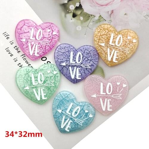 20pcs/lot New arrival DIY resin colorful love heart for kids hair accessories fashion accessories resin charms