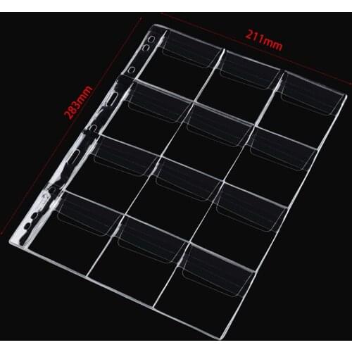 1 Sheet Coins Collection Loose-leaf 12 Grids Album Loose-leaf Storage Protection Collecting Storage Bags