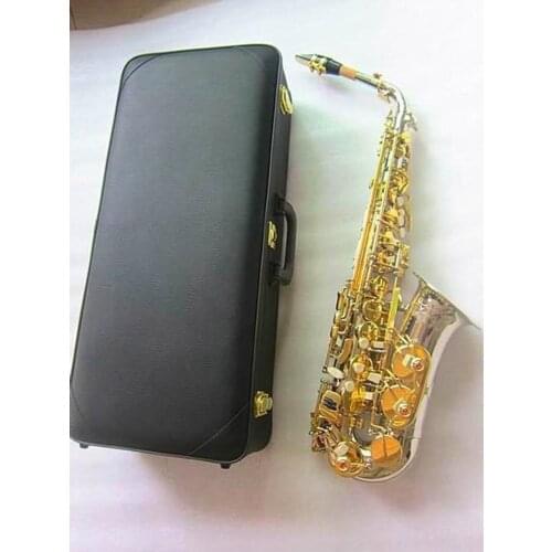 Brand NEW WO37 Alto Saxophone Nickel Plated Gold Key Professional Super Play Sax Mouthpiece With Case