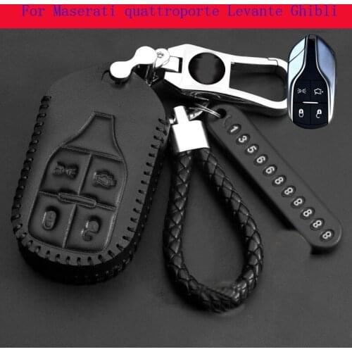 Car Key Case Key chain bag Fashionable and generous high quality leather For Maserati quattroporte Levante Ghibli Accessories