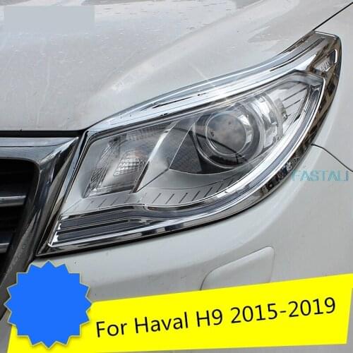 For Haval H9 2015-2019 Car headlights decorative frame high quality plating material headlight cover decorative frame