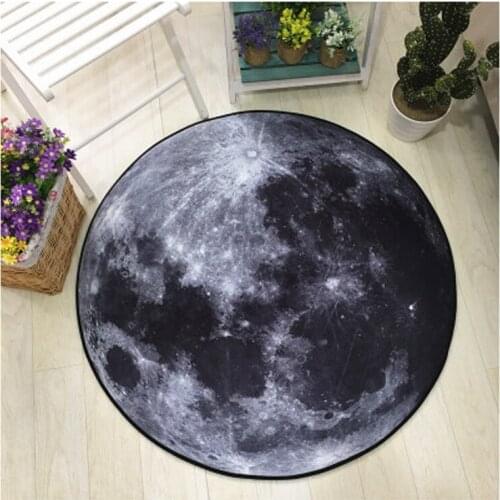 Home Decor Round Carpet Anti-slip Rugs Soft Carpets Computer Chair Mat 3D Print Earth Planet Floor Mat for Kids Room