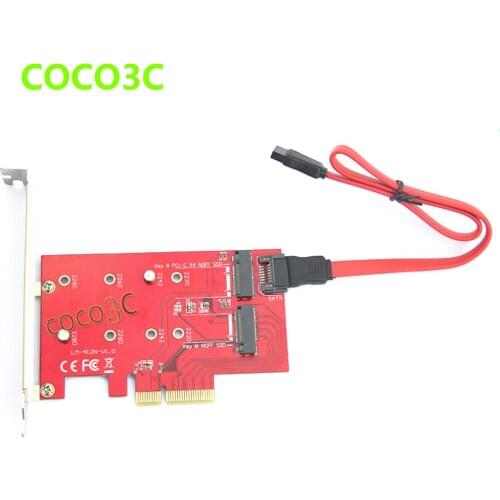 2 in 1 PCI-e 4x to M Key NGFF SSD Card for SAMSUNG 950 PRO M.2 SSD Desktop SATA 3.0 to B Key M.2 SATA interface SSD adapter