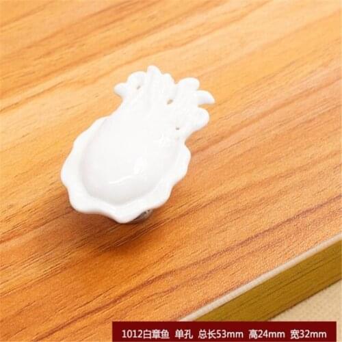 Octopus Shaped Ceramic Handle Modern Animal Cartoon Small Knob Pulls Diy Furniture Drawer Wardrobe Shoe Cabinet Door Handles