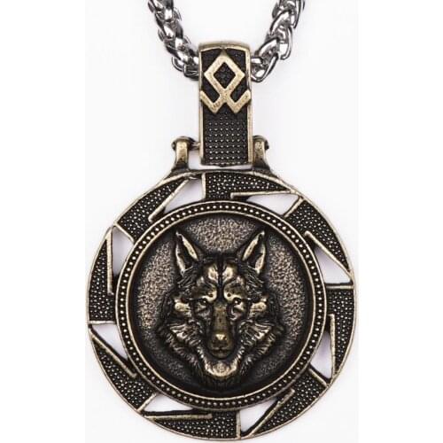 Norse Nordic Necklace Jewelry Slavic Celtic Talisman Swastika Rune Runa Pendant Women Men Chain Accessory Protection Medallion