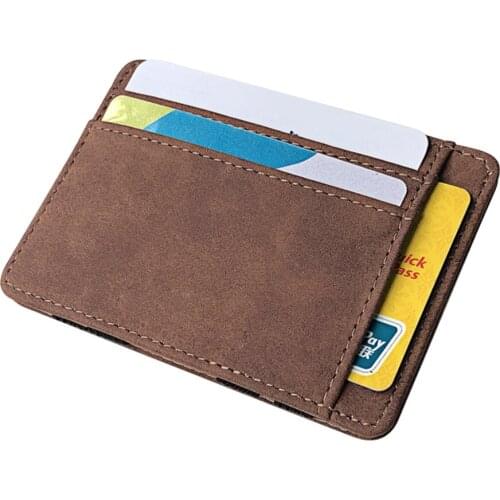 Brown Luxury Frosted Brand Short Wallet Vintage Small Slim Coin Pouch Clutch Purse Zipper Card Holder Money Leather Clip Male