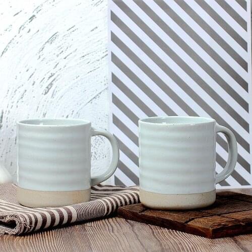 Nordic Creative Mug White Mug Breakfast Coffee Milk Cup Drinkware Ripple Style Large Capacity Home Students