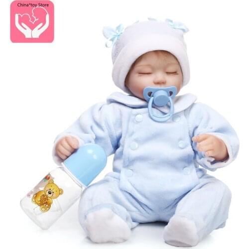 42cm/16inch Simulation Doll Soft Rubber Baby Sleeping Doll Cute Cute Cute Baby Wedding Gift Press Doll BOY