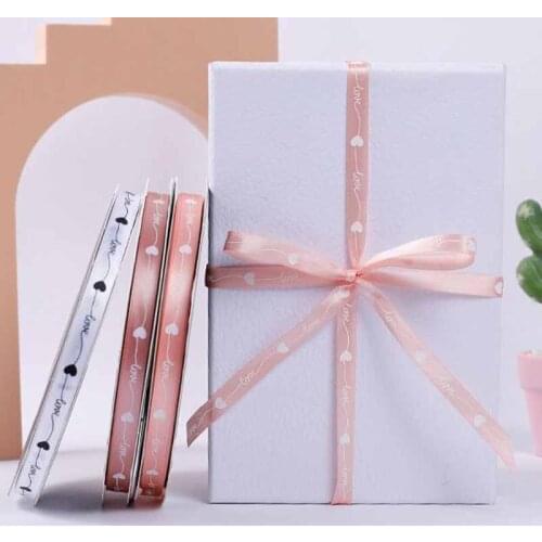 1cm/95Yards Love Words Ribbons Wedding Festival Party Decoration DIY Bowknot Card Gifts Wrapping Supplies Apparel Sewing Fabric