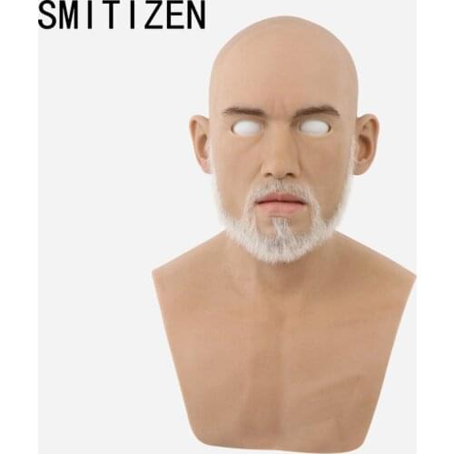 Smitizen realistic artificial silicone halloween adult man mask Male latex full face party masks Cosplay Fetish