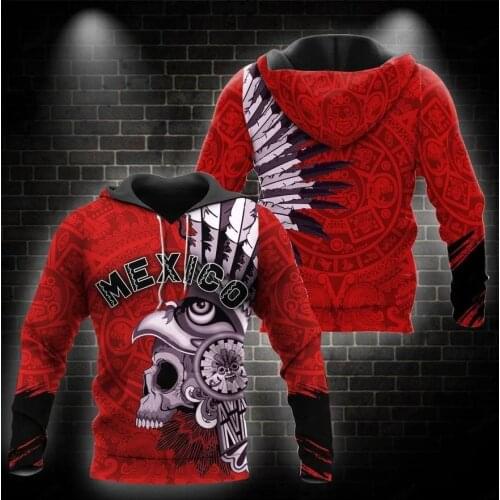 Mexican Aztec Warrior 3D Print Hoodie Man Women Harajuku Outwear Zipper Pullover Sweatshirt Casual Unisex Jacket Tracksuit K-156