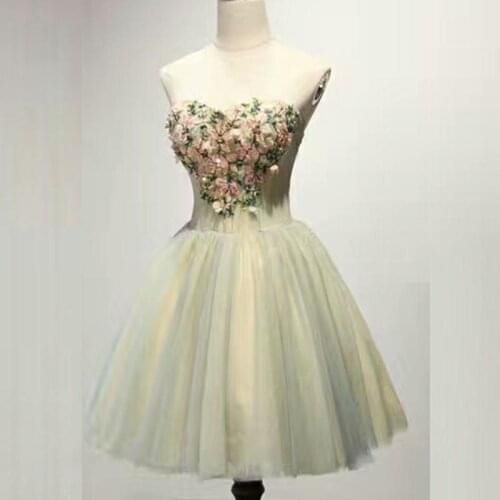 Off-shoulder Cocktail Dresses Robe Flowers elegant party 2019 Short Vestidos Homecoming Dress