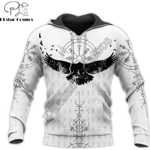 Viking Raven symbol Tattoo 3D Printed Men Hoodie Harajuku Fashion Hooded Sweatshirt Street Jacket Autumn Unisex hoodies WJ-999