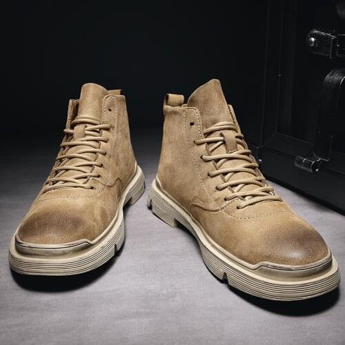 2020 mens boots plush warm fashion mens winter snow ankle Chelsea boots high-top casual shoes mens leather shoes retro style