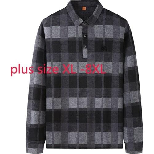 New Arrival Fashion Men Super Large Long Sleeve Plaid Casual O-neck Knitted Spring And Autumn T-shirt Plus Size XL-5XL6XL7XL8XL