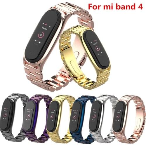 Original Mi Band 4 Wrist Strap Stainless Steel Metal Straps For Xiaomi Mi Band 4 Bracelet Strap Mi Band 4 Metal Protector Straps